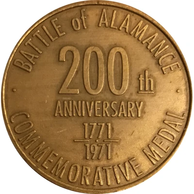 Token - Bicentennial Battle of Alamance Burlington, North Carolina back