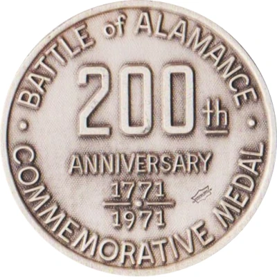 Token - Bicentennial Battle of Alamance Burlington, North Carolina back