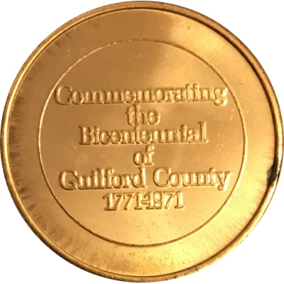 Token - Bicentennial Guilford County, North Carolina back