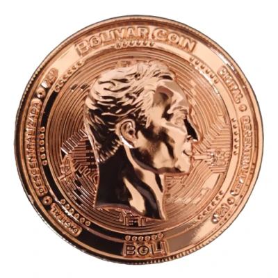 Token - Bolivarcoin 5th anniversary Bitcoin front