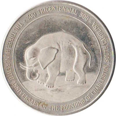 Token - Charleston, South Carolina Tricentennial Elephant Token ND front
