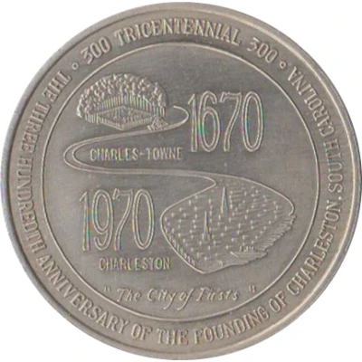 Token - Charleston, South Carolina Tricentennial back