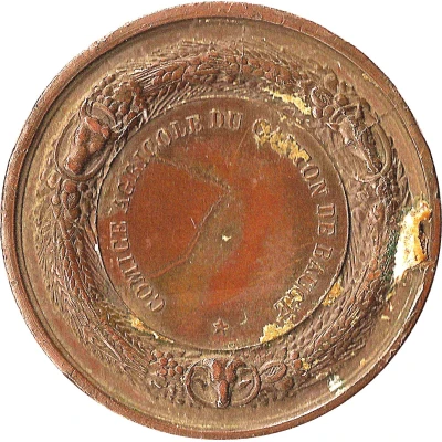 Token - Comice agricole du canton de Baugé (C.J.A. Mathieu de Dombasle) ND back