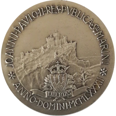 Token - Commemoration of Pope John Paul II's visit to San Marino on 5 May front