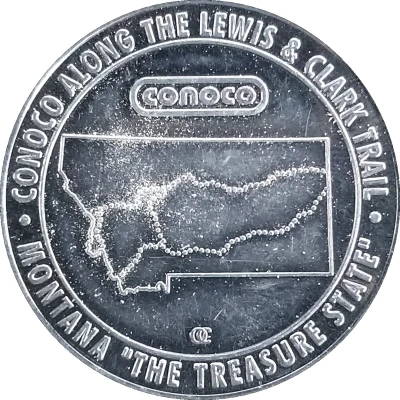 Token - Conoco Along The Lewis And Clark Trail (Canoe) ND front