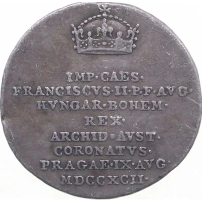 Token - Coronation of Francis II as a King of Bohemia Prague, back