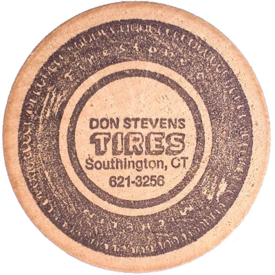 Token - Don Stevens Tire Southington, Connecticut front