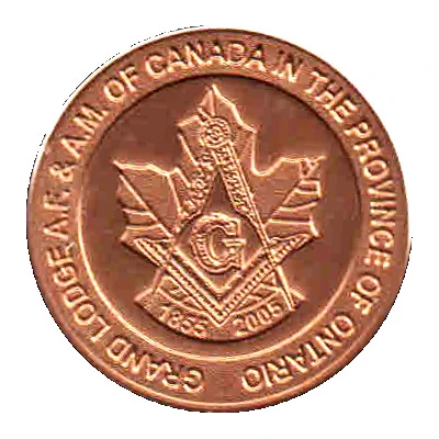 Token - Grand Lodge A.F. and A.M. of Canada in the Province of Ontario 150th Anniversary front