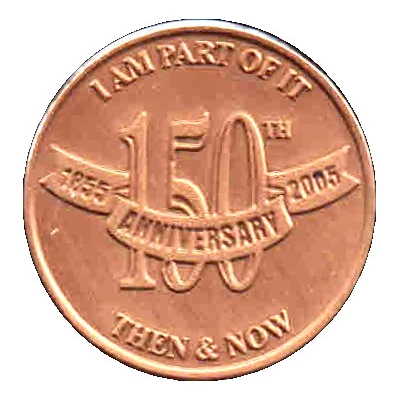 Token - Grand Lodge A.F. and A.M. of Canada in the Province of Ontario 150th Anniversary back