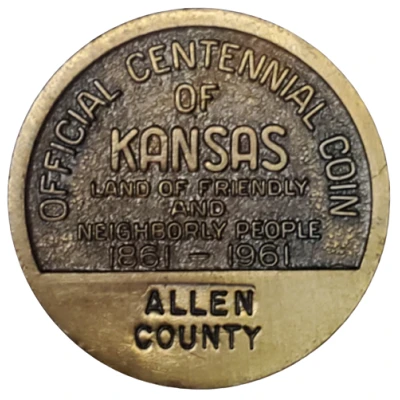 Token - Kansas Centennial Allen County back