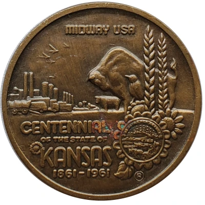 Token - Kansas Centennial Barton County front