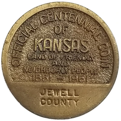 Token - Kansas Centennial Jewell County back