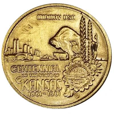 Token - Kansas Centennial Rice County front