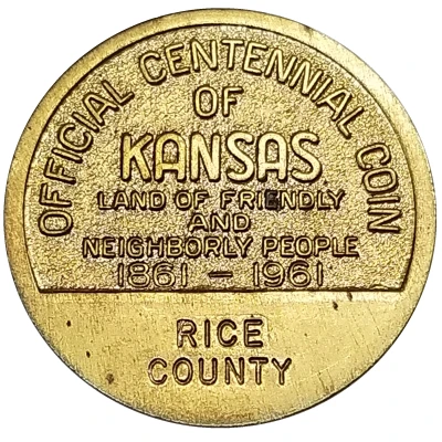 Token - Kansas Centennial Rice County back