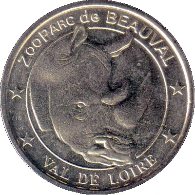Token - Médailles et Patrimoine Val de Loire - ZooParc de Beauval - Rhinocéros front