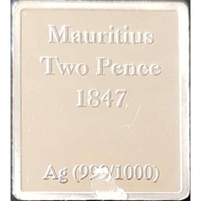 Token - Postage Stamp Mauritius 2 Pence ND back