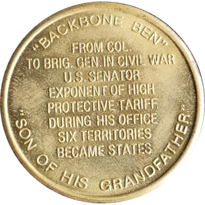 Token - Reader's Digest History of U.S. Presidents Benjamin Harrison ND back