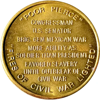 Token - Reader's Digest History of U.S. Presidents Franklin Pierce ND back