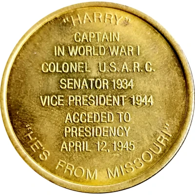 Token - Reader's Digest History of U.S. Presidents Harry S. Truman ND back
