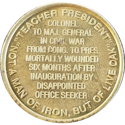 Token - Reader's Digest History of U.S. Presidents James A. Garfield ND back