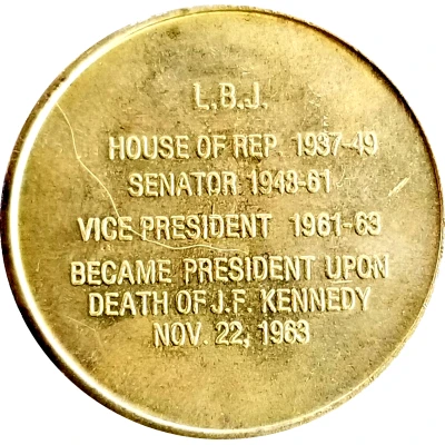 Token - Reader's Digest History of U.S. Presidents Lyndon Johnson ND back
