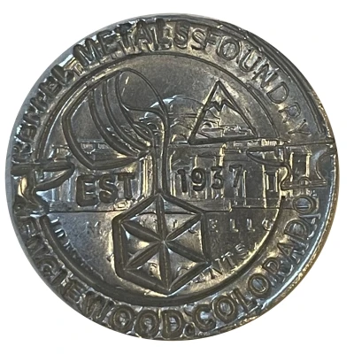 Token - Reffel Metals Foundry Englewood, Colorado Counterstamped Jefferson Nickel front