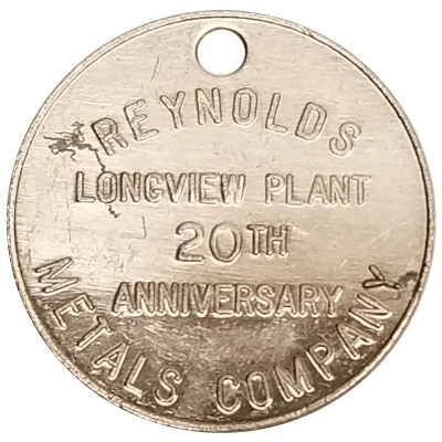 Token - Reynolds Aluminium (Longview, Washington) ND back