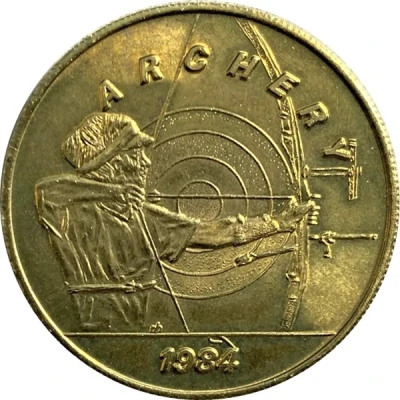 Token - SCRTD Fare Games of the XXIIIrd Olympiad Los Angeles 1984 - Archery; Los Angeles, California front