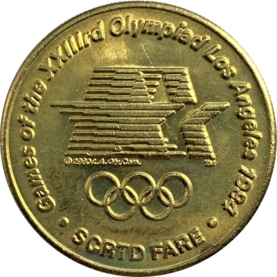 Token - SCRTD Fare Games of the XXIIIrd Olympiad Los Angeles 1984 - Archery; Los Angeles, California back