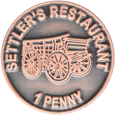 Token - Settler's Restaurant, 1 Penny (Deloraine, Tasmania) ND back