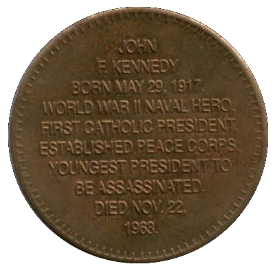 Token - Shell's Presidential Coin Game John F. Kennedy ND back