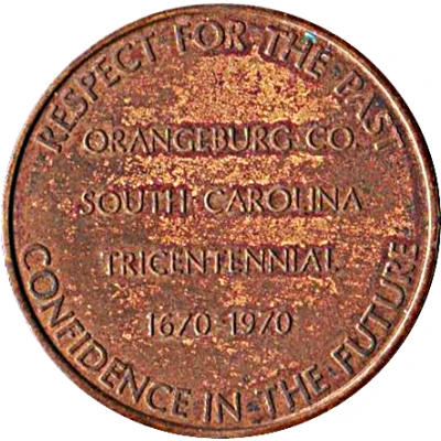Token - South Carolina Tricentennial Orangeburg County back