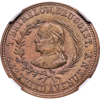 Token - T. Brimelow Druggist New York City, New York ND back