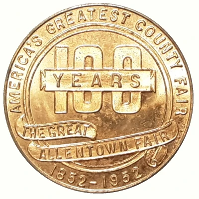 Token - The Great Allentown Fair Allentown, Pennsylvania front