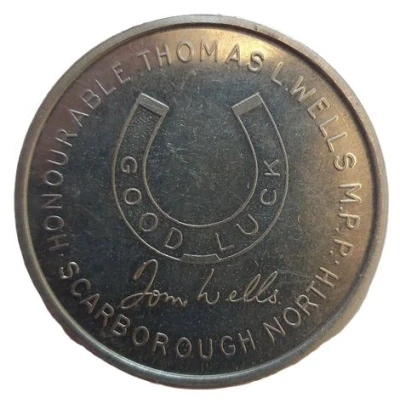 Token - Thomas L. Wells M.P.P. (Scarborough North, Ontario) ND back