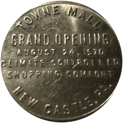 Token - Towne Mall Opening New Castle, Pennsylvania front
