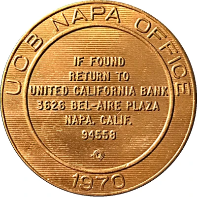 Token - United California Bank Napa Office back