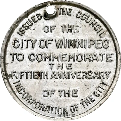 Token - Winnipeg 50th Anniversary Jubilee back