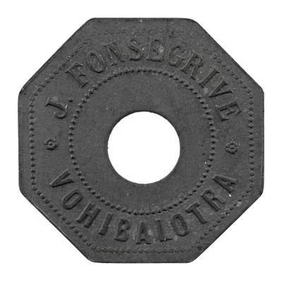 Token from Fonsegrive plantation company in Vohibalotra ND front