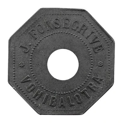 Token from Fonsegrive plantation company in Vohibalotra ND back