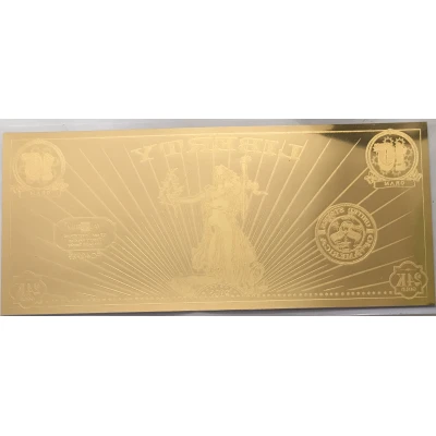 Valaurum Gold Aurum Note Lady Liberty back