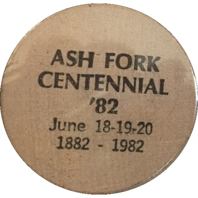 Wooden Nickel - Ash Fork Centennial Ash Fork, Arizona front