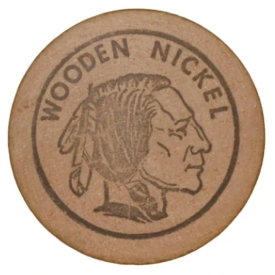 Wooden Nickel - Coin & Stamp, Ltd. (Freeport) ND back