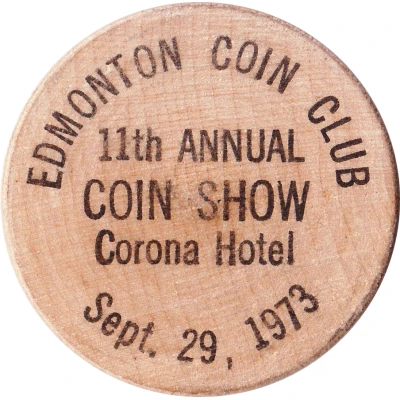 Wooden Nickel - Edmonton Coin Club front