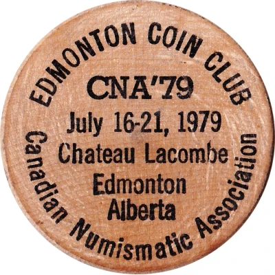 Wooden Nickel - Edmonton Coin Club back