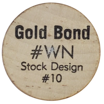 Wooden Nickel - Gold Bond ND front