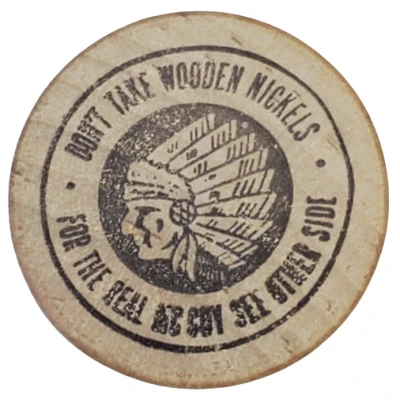 Wooden Nickel - Gold Bond ND back