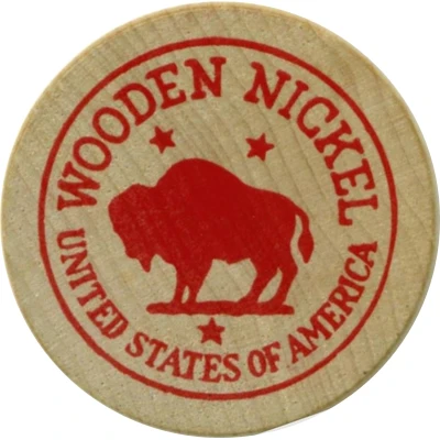 Wooden Nickel - Lyman Orchards; CT ND back