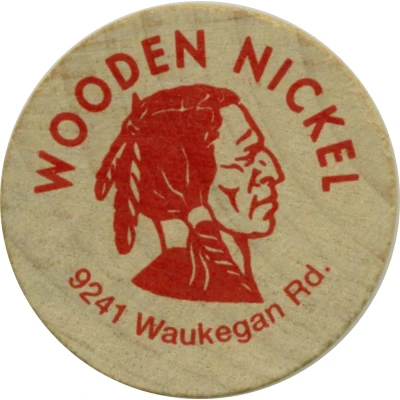 Wooden Nickel - Morton Grove Coins (Morton Grove, Illinois) ND back