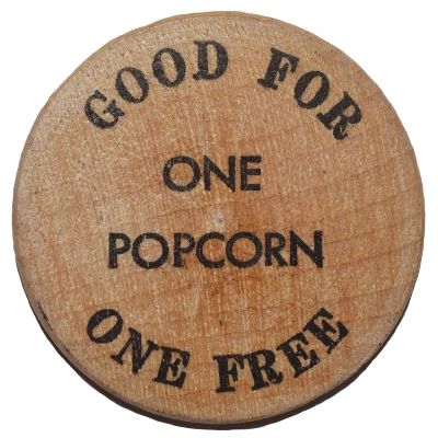 Wooden Nickel - One Popcorn ND back